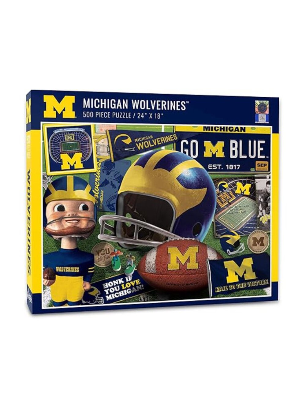 YouTheFan 18" x 24" Michigan Wolverines Retro Series 500-Piece Puzzle (NIB)
